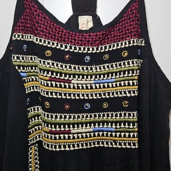 Anthropologie Raga Embroidered Maxi Beach Vacation Dress Medium New Boho - Picture 4 of 11